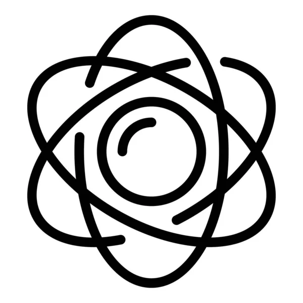 Estructura del átomo icono contorno vector. Ciencia de laboratorio — Archivo Imágenes Vectoriales