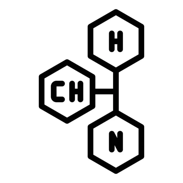 Icono de fórmula química contorno vector. Ciencia de laboratorio — Archivo Imágenes Vectoriales
