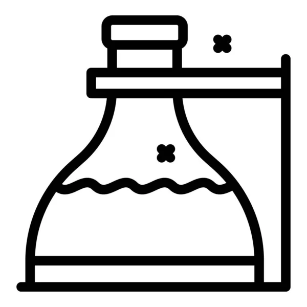 Umrissvektor für chemische Flaschensymbole. Biologischer Test — Stockvektor