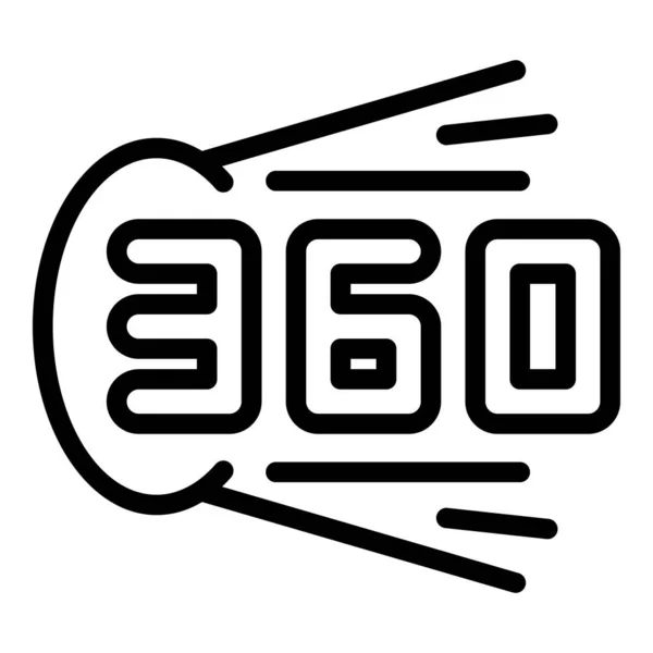 360 vr vector contorno icono de la realidad. Visita virtual — Archivo Imágenes Vectoriales