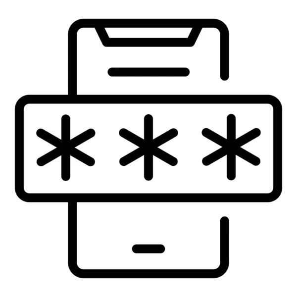 Vecteur de contour d'icône de connexion téléphonique sécurisé. Code étape — Image vectorielle