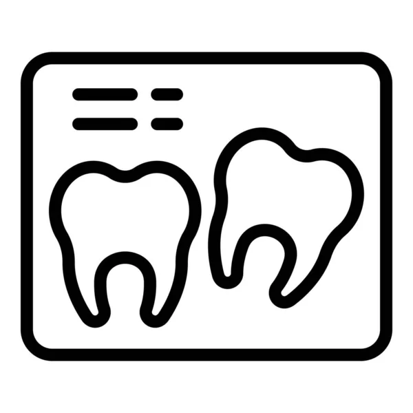 Dientes de rayos X icono contorno vector. Máquina médica — Vector de stock