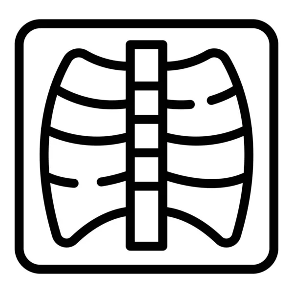 Imagen de rayos X de tórax icono contorno vector. Equipos óseos — Vector de stock