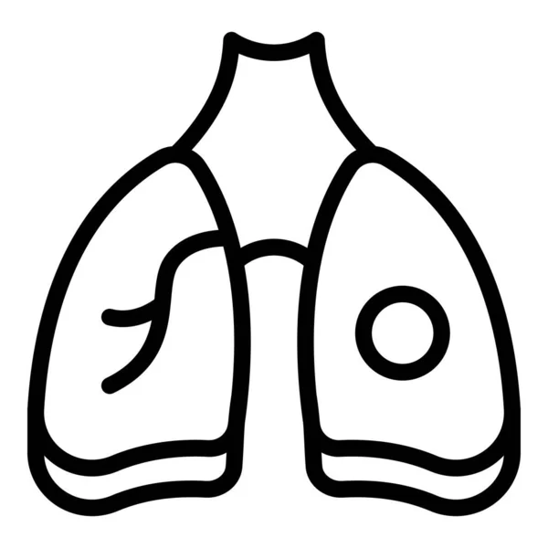 Vettore di contorno icona immagine mri polmoni. Macchina a raggi X — Vettoriale Stock