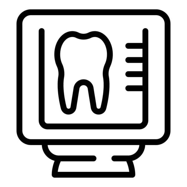 Zahn Röntgenbild-Symbol Umrissvektor. Mri Knochen — Stockvektor