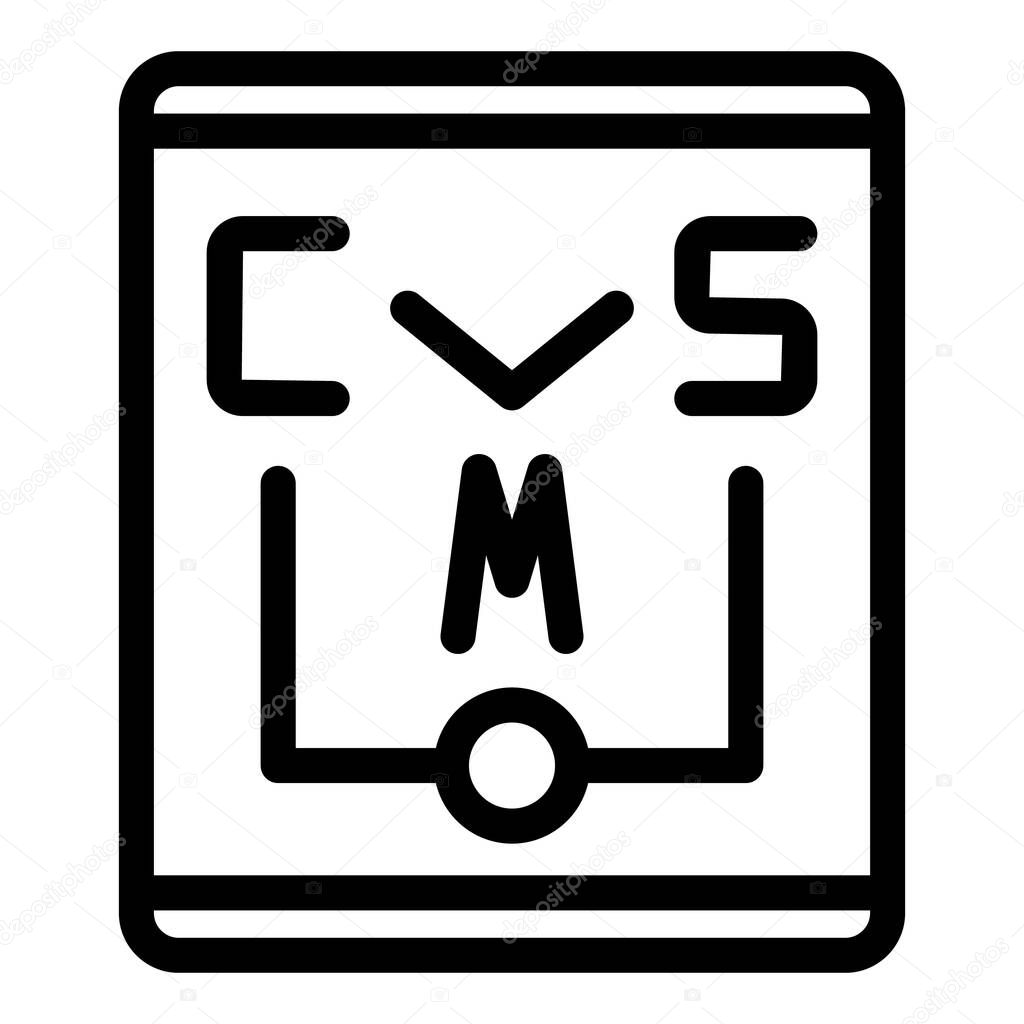 Cms paper icon outline vector. Code system