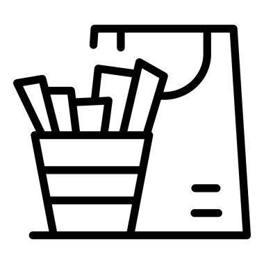 Fast food dağıtım ikonu ana hatları vektörü. Çevrimiçi düzen