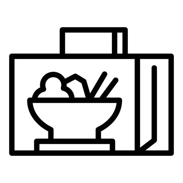 Vettore di contorno icona consegna cibo. Ordine online — Vettoriale Stock