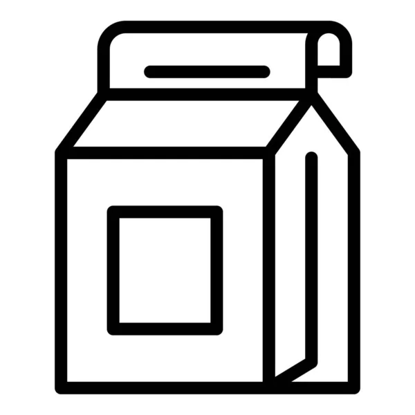 Vetor de contorno de ícone de caixa de entrega de alimentos. Ordem on-line —  Vetores de Stock
