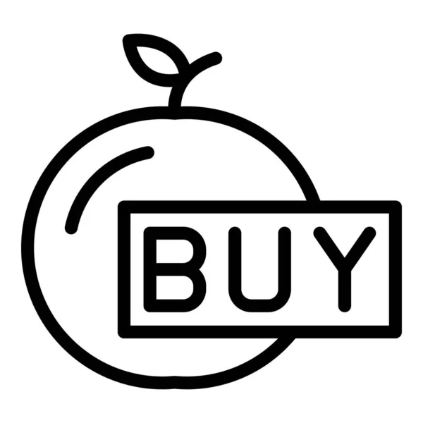 Buy apple online icon outline vector. Food delivery — Stock Vector