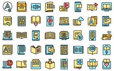 Dijital okuma simgeleri vektörü düzleştirin