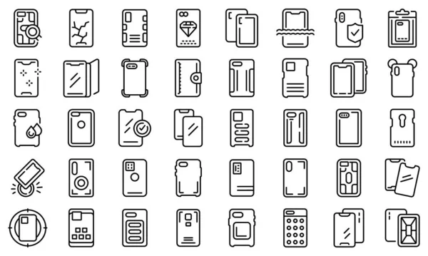 Иконки корпуса смартфона задают вектор контура. Чехол — стоковый вектор