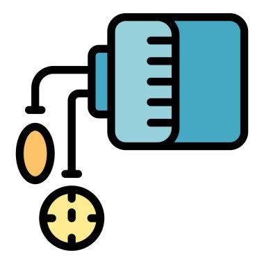Çevrimiçi eczane simgesi renk ana hatları vektörü