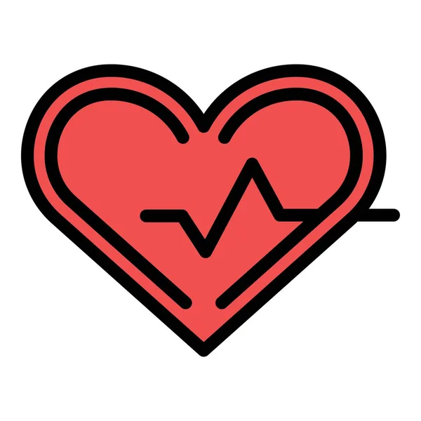 Heart analysis icon color outline vector — Stock Vector