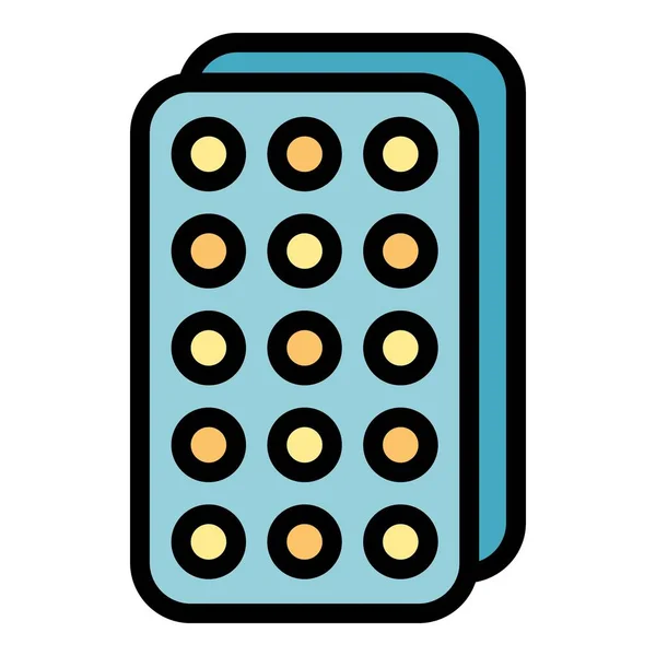 ( 영어 ) Pills health icon color outline vector — 스톡 벡터