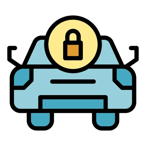 Samochód bezkluczykowy system ikona kolor zarys wektor — Wektor stockowy