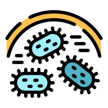 Antiviral savunma simgesi renk ana hatları vektörü