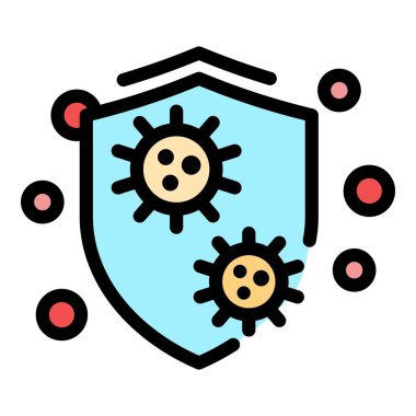 Virüs saldırısı kalkanı renk çizgisi vektörü