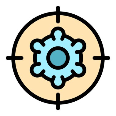 Virüs hedef simgesi renk ana hatları vektörü