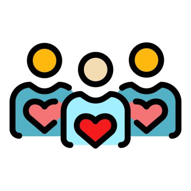 Charity simgesi renk ana hatları vektörü