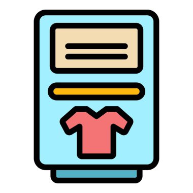 Charity box simgesi renk ana hatları vektörü