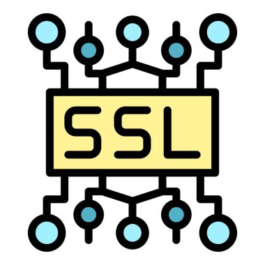 Ssl sertifika renk ana hatları vektörü