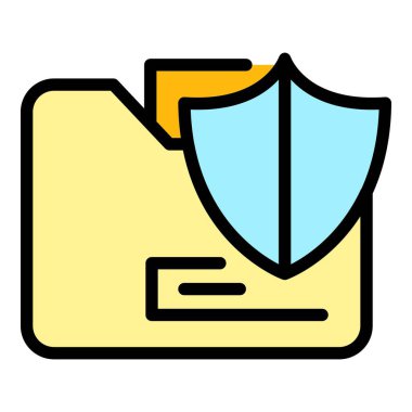 Güvenli dizin simgesi rengi dış hat vektörü