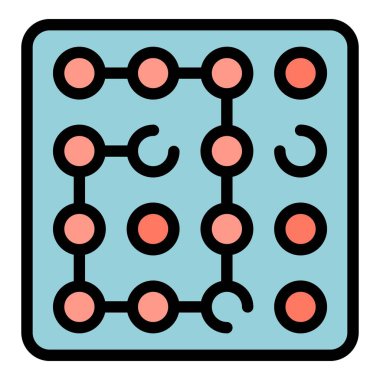 Parola kombinasyonu renk ana hatları vektörü