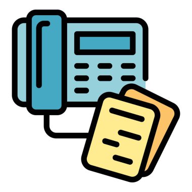 Ergonomik telefon simgesi renk ana hatları vektörü