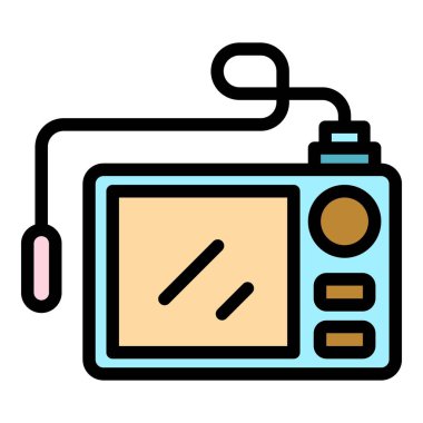 Endoskop simgesi renk ana hatları vektörü