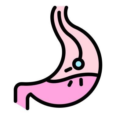 Endoskopi teşhis simgesi renk ana hatları vektörü