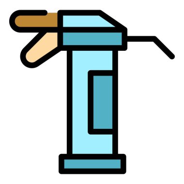 Silah simgesi renginin dış hat vektörü kazınıyor