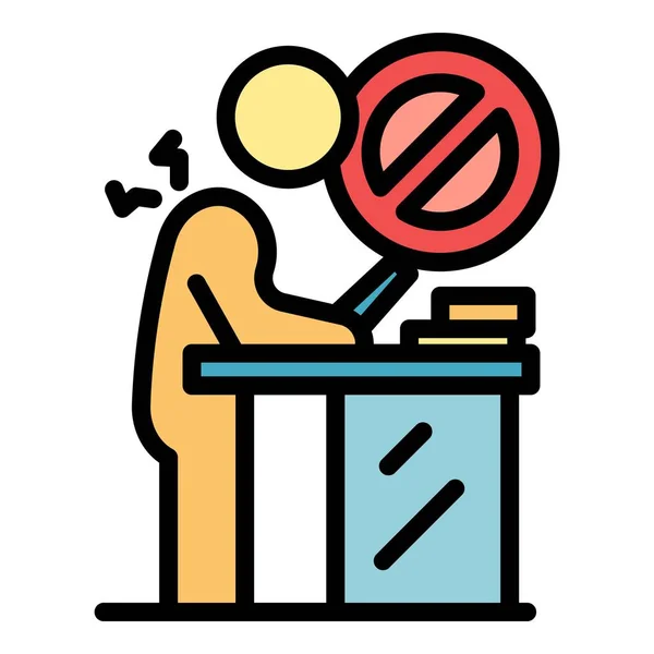 Wrong working position icon color outline vector — Stock Vector
