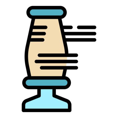 Tekstil endüstrisi simgesi renk ana hatları vektörü