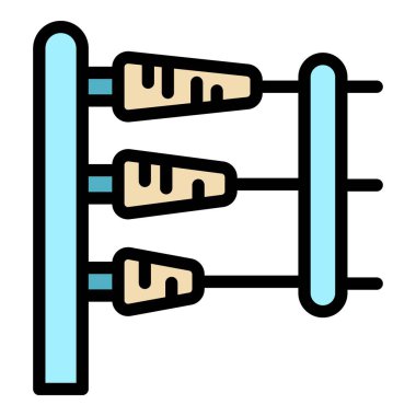 Loom tekstil simgesi renk ana hatları vektörü