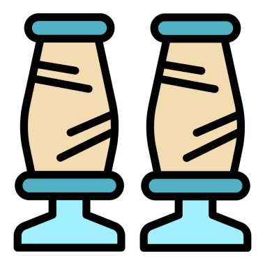 İplik dokusu renk ana hatları vektörü