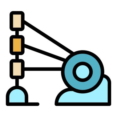 Loom ekipman simgesi renk ana hatları vektörü
