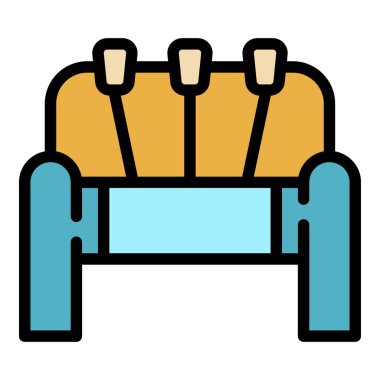 Loom makine simgesi renk ana hatları vektörü