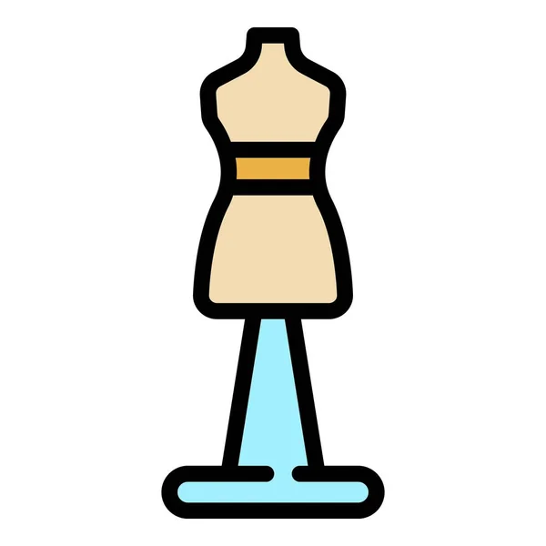 Sew mannequin icon color outline vector — 스톡 벡터