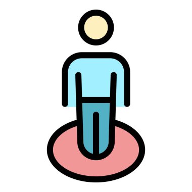 Sosyal uzaklık simgesi renk ana hatlarını koru