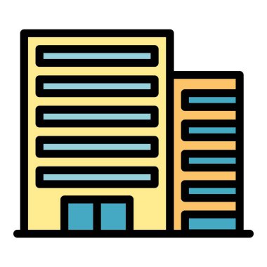 Kampüs simgesi renk ana hatları vektörü