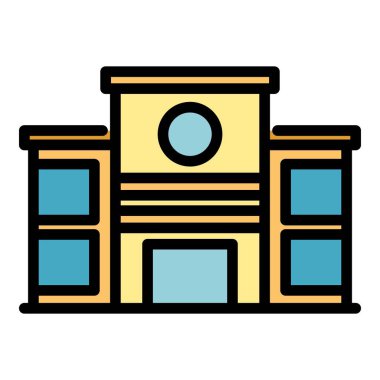 Kampüs simgesi renk ana hatları vektörü