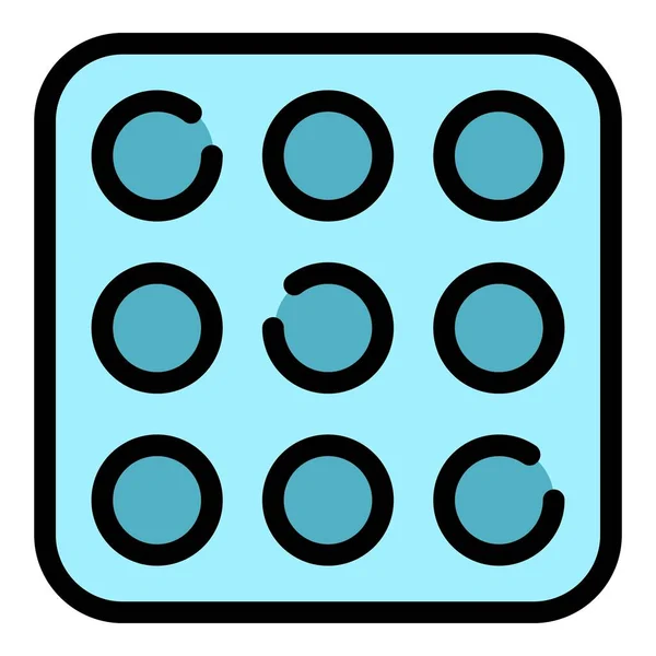 Cookie mallen cirkel pictogram kleur omtrek vector — Stockvector