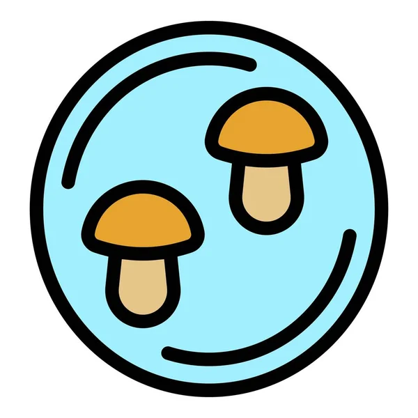 Moules à cookies icône champignon couleur contour vecteur — Image vectorielle