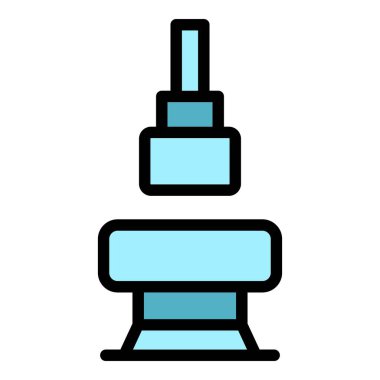Mekanik basın makine simgesi renk ana hatları vektörü