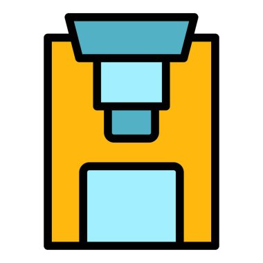 Çelik basın makine simgesi renk ana hatları vektörü