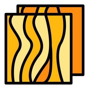 Plywood yüzey simgesi renk ana hatları vektörü