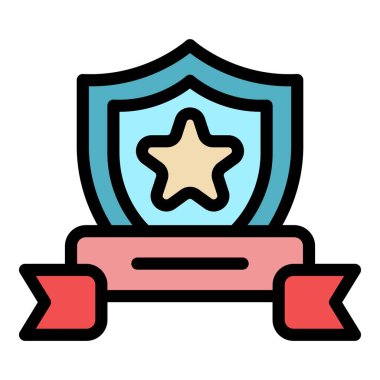 Kazanan ödül simgesi renk ana hatları vektörü