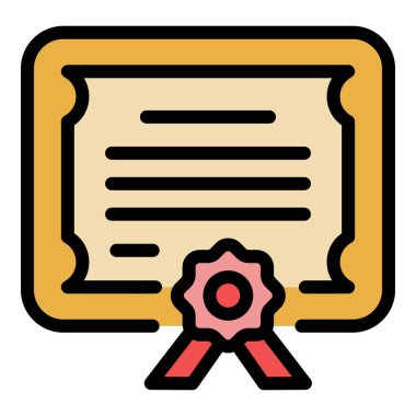 Kazanan sertifika renk ana hatları vektörü