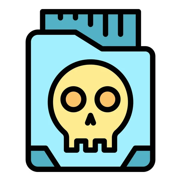 Carpeta de malware icono color contorno vector — Archivo Imágenes Vectoriales